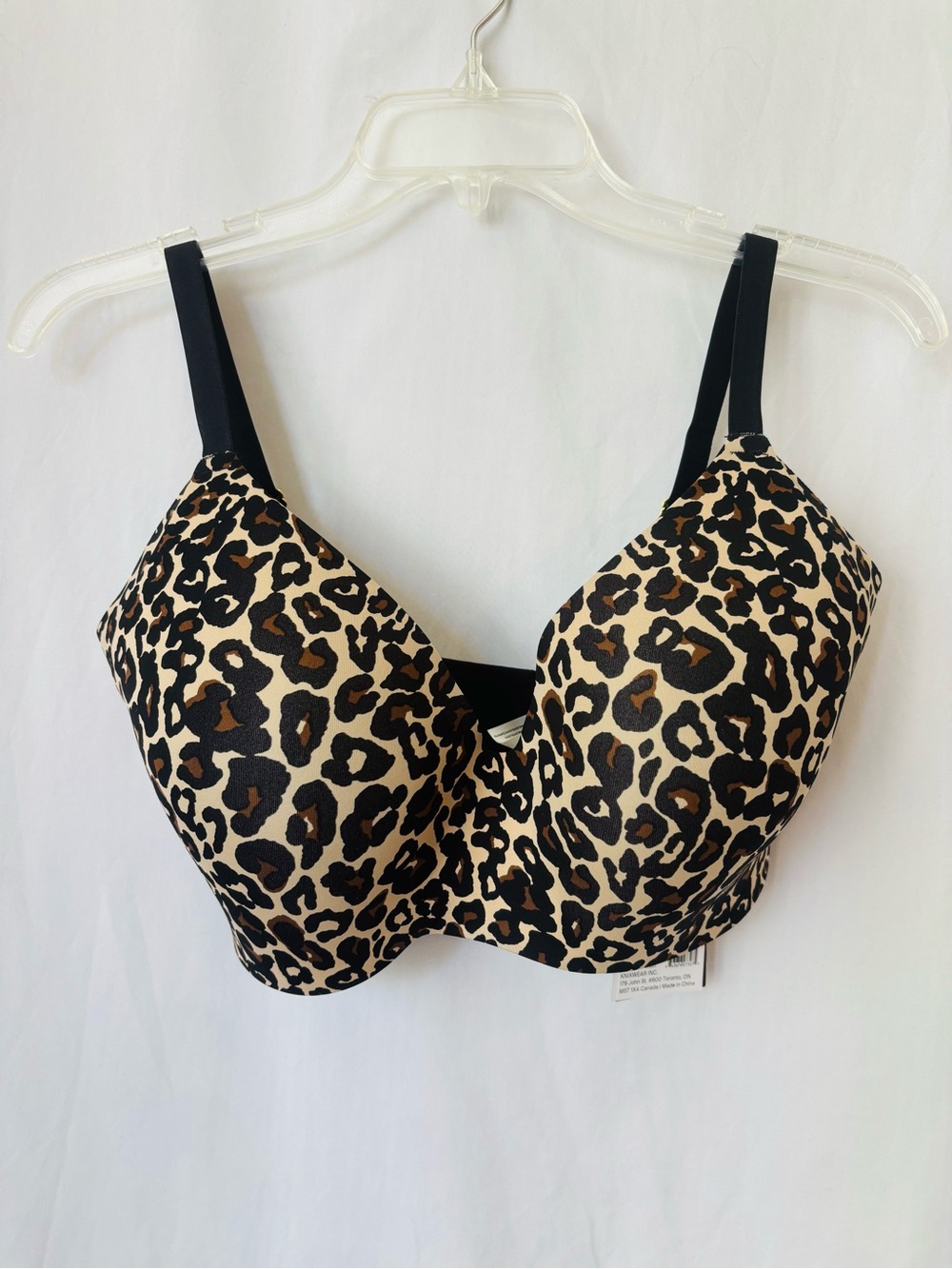Knix WingWoman Contour Bra Leopard 34F 3D NWT